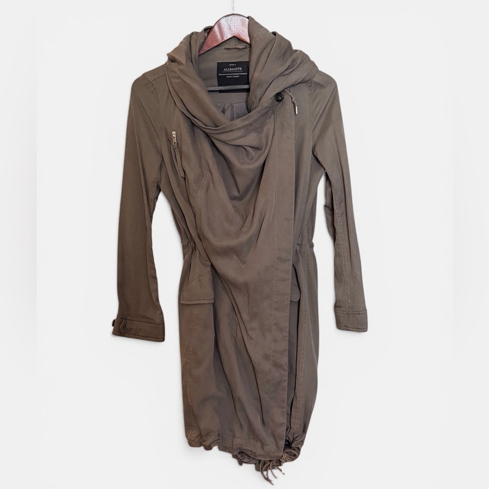 All Saints Parka Asymmetric medium draped Coat